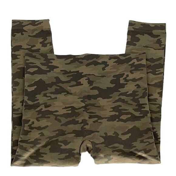 Spanx Desert Camo High Rise Look At Me Now Seamless Cropped Leggings Tan Large - Picture 2 of 7